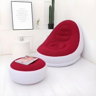 Надувной диван кровать AIR SOFA | Надувное велюровое кресло с пуфиком Белый (ARSH) 01k04p014v1 фото