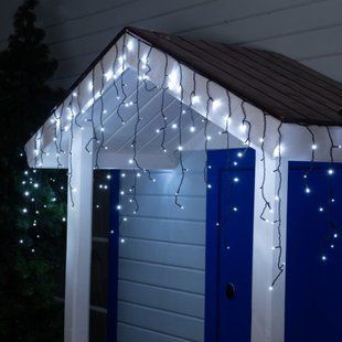 Новогодняя гирлянда Бахрома 96 Led 3.5 м (черный провод, холодный белый) 12k01p116v2 фото