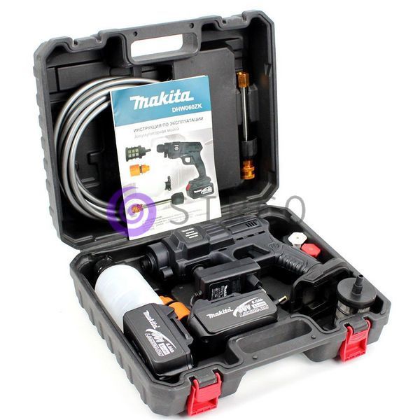 Акумуляторна ручна мийка Makita DHW060ZK (36V, 5Ah, 26bar, 1 АКБ) антивібраційна система, у кейсі 04k10p003v1 фото