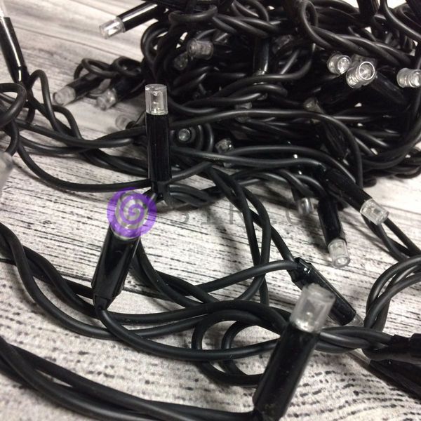 Новорічна гірлянда "Нитка" вулична 80 LED, 8.5 м (чорний дріт, синій) 12k01p134 фото