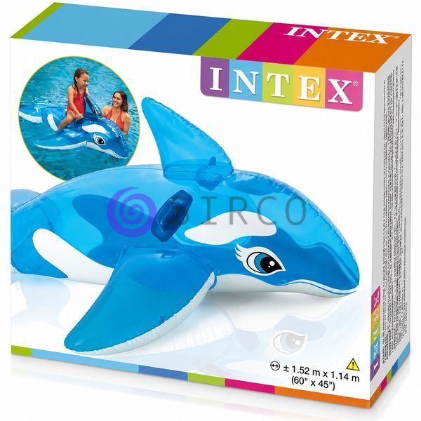 Дитячий надувний плотик з ручками для плавання INTEX 58523 Дельфін 152х114 см від 3 років до 40 кг(AT) 02k10p457 фото
