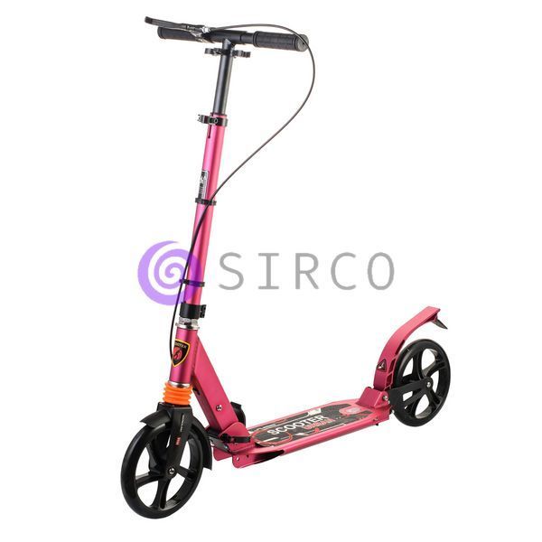 Дитячий міський самокат з амортизатором та керованим кермом Scooter Sport 119D Рожевий (ARSH) 13k01p021v2 фото