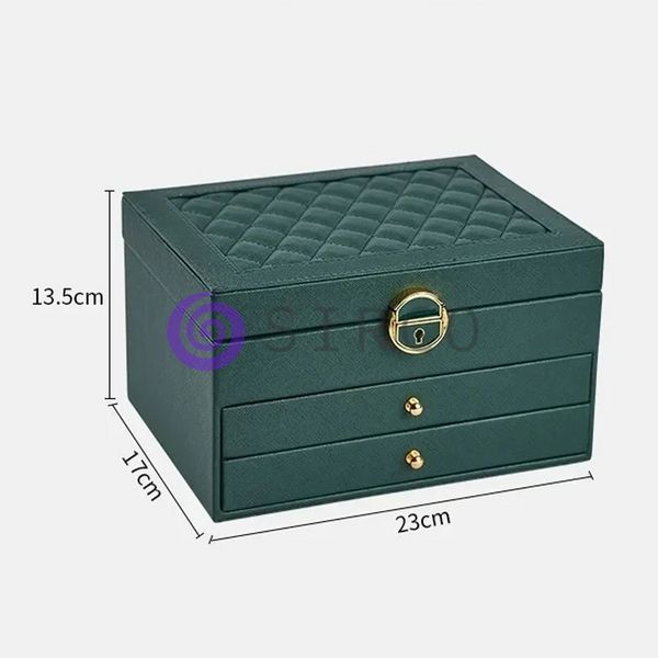 Функциональная шкатулка для хранения украшений 23&times;17&times;13,5 см XL-1319, Зеленый (205) 07k04p219 фото