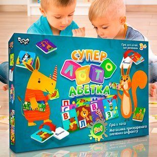 Детская настольная развивающая игра 2в1 лото английский алфавит "Супер Лото Азбука" Danko Toys (украинский, английский) (IGR24) 03k02p019v1 фото