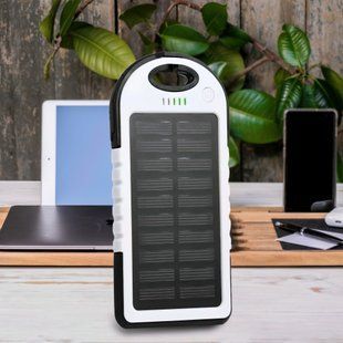 Power Bank 5000 mAh із сонячною батареєю (бiлий) (H-11) 11k12p007v1 фото