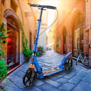 Детский городской самокат с амортизатором и регулируемым рулем Scooter Sport 119D Синий (ARSH) 13k01p021v1 фото