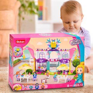 Детский игровой набор конструктор Кафе с мебелью, фигурками SLUBAN M38-B0972 361 деталей (IGR24) 03k03p025 фото