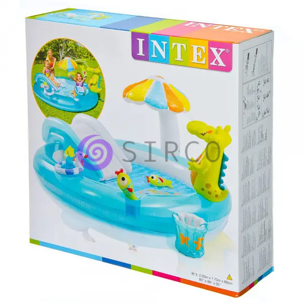 Дитячий надувний басейн-ігровий центр 201*170*84 см Intex 57165 "Алігатор"160л 02k12p017 фото