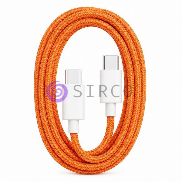 Кабель швидкої зарядки Type-C &ndash; Type-C 60W 1 м тканинний для iPhone Orange 26X-196, Помаранчевий (509/5084) 11k06p499v1 фото