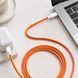 Кабель швидкої зарядки Type-C &ndash; Type-C 60W 1 м тканинний для iPhone Orange 26X-196, Помаранчевий (509/5084) 11k06p499v1 фото 8