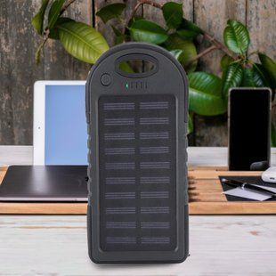 УМБ Power Bank ViaKing DDES500 із сонячною панеллю та LED-ліхтар 5 000 mAh Чорний/H-11 11k12p007 фото