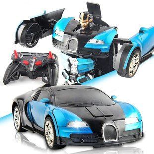 Машинка Трансформер Bugatti Robot Car Size 1:12 СИНЯЯ С ПУЛЬТОМ (212) 03k10p132 фото