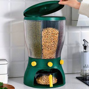 Великий диспенсер для сипучих продуктів обертовий з дозатором Shape Glass Grain Storage Box/212 10k10p211 фото