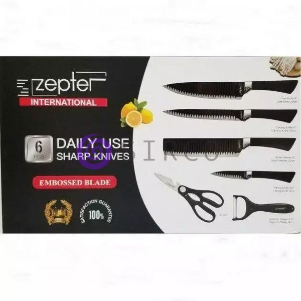Набор кухонных керамических ножей с ножницами 6 в 1 Zepter ZP-008 10k03p003 фото