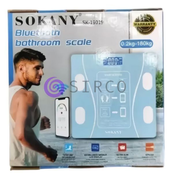 Умные напольные весы Sokany SK-19019 с Bluetooth и показателями анализа тела, Голубой (4393) 06k04p018v2 фото