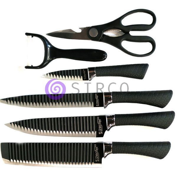 Набор кухонных керамических ножей с ножницами 6 в 1 Zepter ZP-008 10k03p003 фото