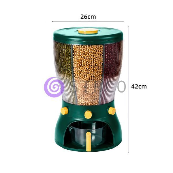 Большой диспенсер для сыпучих продуктов вращающийся с дозатором Shape Glass Grain Storage Box/212 10k10p211 фото