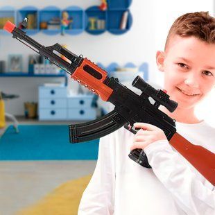 Детский игрушечный пневматический автомат AK47-1 на пульках и присосках (IGR24) 03k08p003 фото