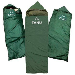 Теплий синтепоновий спальний мішок з синтепоном та подушкою TANU -30С&deg;, 350 г/м2, розмір 220*90 см Олива (BR) 02k08p029v1 фото