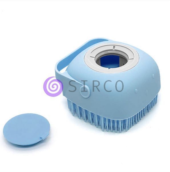 Силиконовая щетка для животных с резервуаром для шампуня&zwnj; silicone massage bath brush, Голубой 01k01p043v3 фото