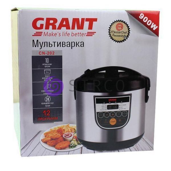 Мультиварка GRANT CN 202 5 л | пароварка (12 програм) | скороварка | рисоварка (V 212) 10k01p114 фото