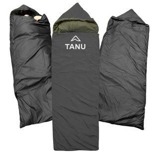 Теплий синтепоновий спальний мішок з синтепоном та подушкою TANU -30С&deg;, 350 г/м2, розмір 220*90 см Чорний (BR) 02k08p029v2 фото