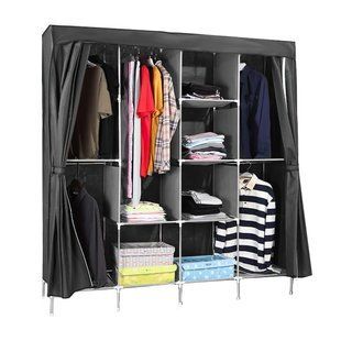 Складной тканевый шкаф для одежды Storage Wardrobe 88165 на 4 секции Черный (N-2) 01k04p167v4 фото