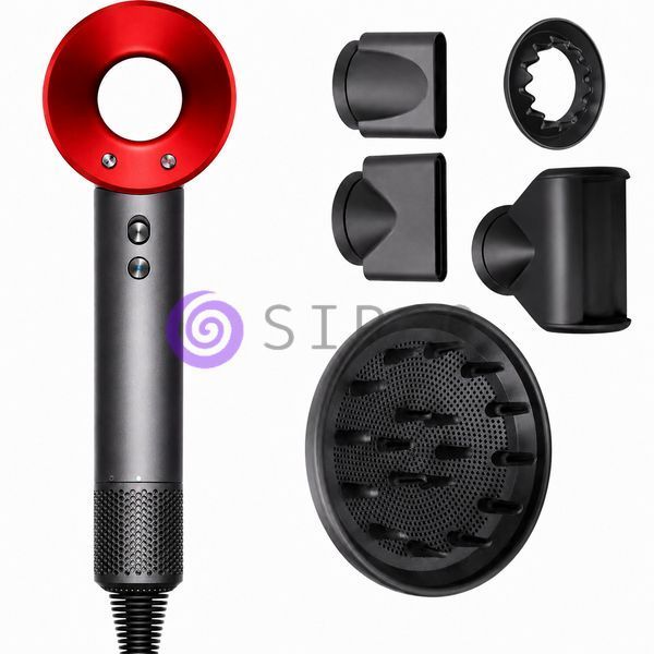 Фен для волосся HAIR DRYER 5в1 з 5 насадками іонізацією та трьома режимами роботи, Червоний (X05/2870) 07k03p223v2 фото