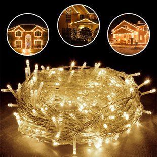 Новогодняя гирлянда прозрачный провод XMAS Теплый белый нить 200 LED (15 метров) 12k01p003v1 фото