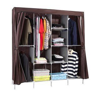 Складной тканевый шкаф для одежды Storage Wardrobe 88165 на 4 секции Коричневый (N-2) 01k04p167v5 фото