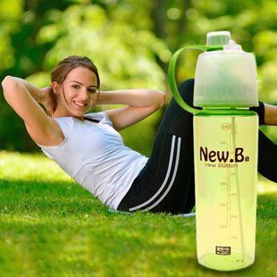 Спортивна велосипедна пляшка для води з розпилювачем New.B 600 мл лайм (EL-078-2) 10k14p018 фото