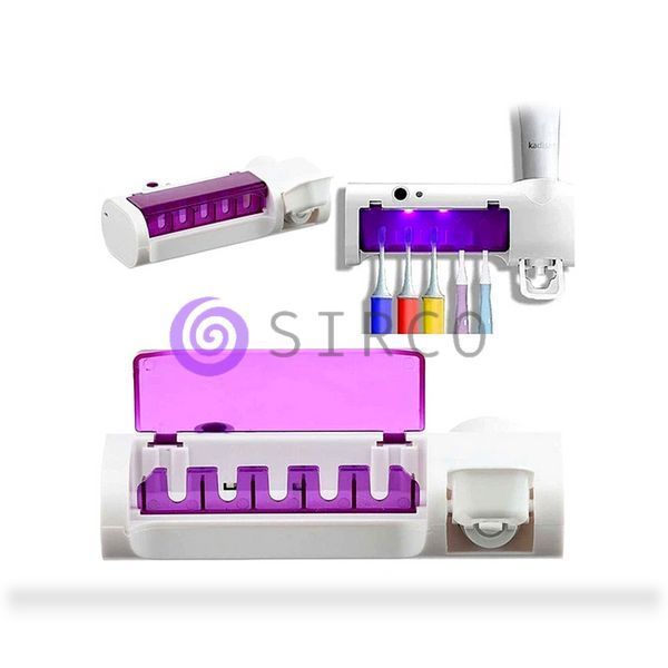 УФ стерилізатор тримач для зубних щіток та дозатор зубної пасти BRUSH STERILIZER настінний USB (Х11/0408) 01k01p235 фото