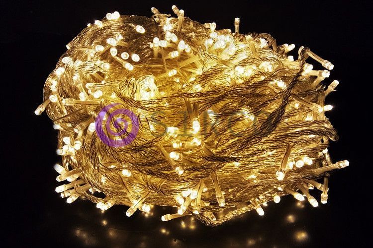 Новогодняя гирлянда прозрачный провод XMAS Теплый белый нить 200 LED (15 метров) 12k01p003v1 фото