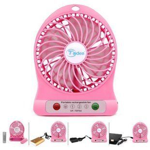 Портативный USB мини-вентилятор с аккумулятором Portable Mini Fan Розовый 01k07p015v6 фото