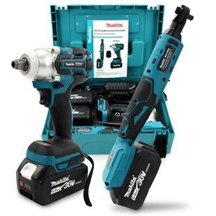 Набір професійних акумуляторних гайковертів 2в1 Makita (DTW301 та WR120DZ) 36V 4Ah 04k02p346 фото