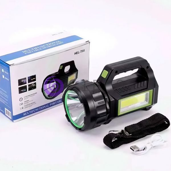 Ліхтар ручний кемпінговий HEL-T95 T6 CREE 30W (вбудований акумулятор 20000mAh, power bank, 3Р) 02k11p072 фото