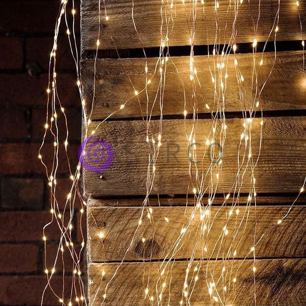 Новорічна гірлянда "Кінський хвіст" 600 LED: 20 ліній по 3 м, 30 діодів / нитка, холодний білий 12k01p010v1 фото