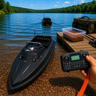 Кораблик прикормочний D80 з GPS для риболовлі 1 бункер до 3 кг автоповернення 60000 mAh, чорний(SF) 02k04p603v3 фото