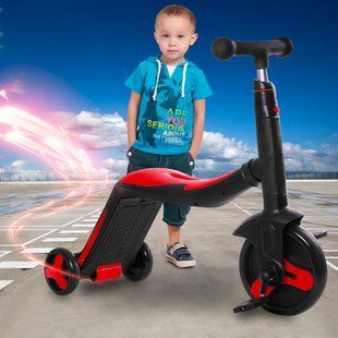 Детский трехколесный самокат-велобег трансформер с педалями 3 в 1 Scooter 868 Красный (212) 13k01p004v2 фото