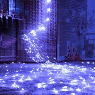 Новогодняя гирлянда "Конский хвост" 600 LED: 20 линий по 3 м, 30 диодов/ нить, синий 12k01p010v2 фото