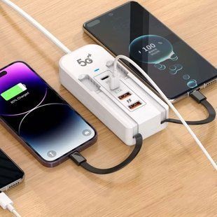 Мережевий зарядний адаптер 26X-200 на 6 підключень, 66 Вт, USB-A, Type-C PD і Lightning  (509/5087) 11k06p501v1 фото