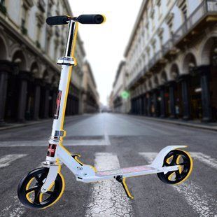 Детский двухколесный складной самокат Scooter 111 (BK-2) до 100 кг Белый 13k01p072 фото