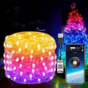 Умная новогодняя водонепроницаемая светодиодная Bluetooth Led гирлянда App Control String USB (212) 12k01p099 фото