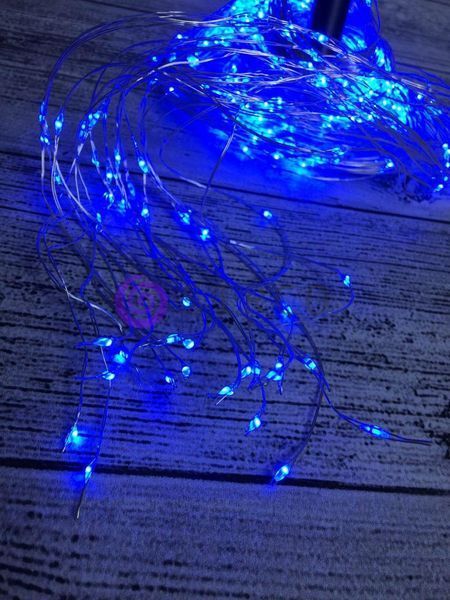 Новорічна гірлянда "Кінський хвіст" 600 LED: 20 ліній по 3 м, 30 діодів / нитка, синій 12k01p010v2 фото