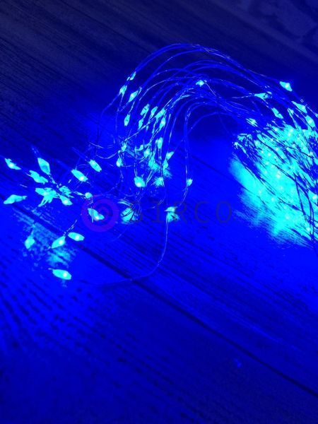 Новорічна гірлянда "Кінський хвіст" 600 LED: 20 ліній по 3 м, 30 діодів / нитка, синій 12k01p010v2 фото
