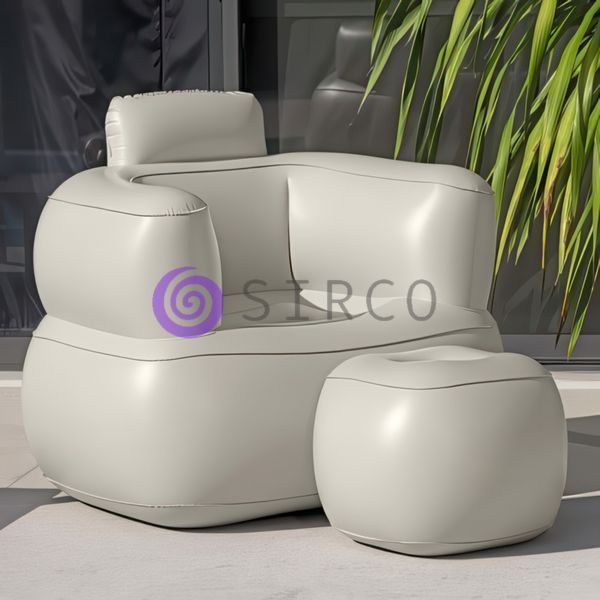 Надувне крісло з пуфиком для ніг Bestway Comfi Cube Lounger 75137 107&times;99&times;80 см Сірий 02k10p510v1 фото