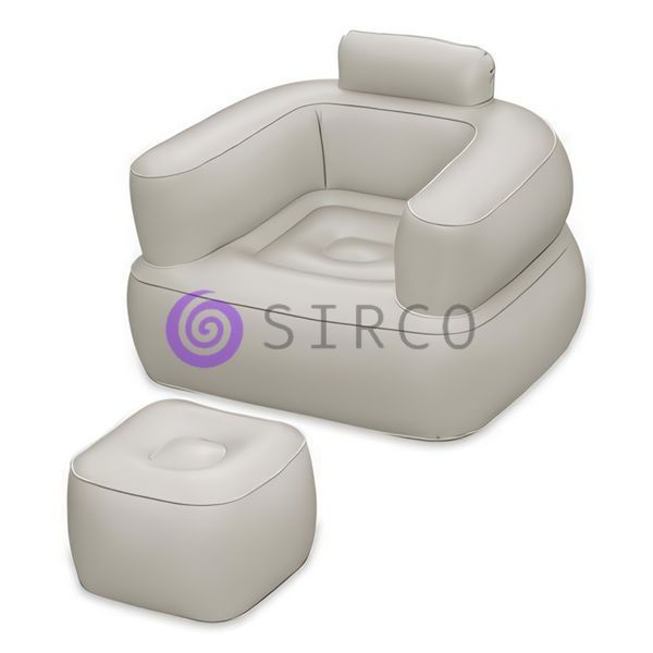 Надувне крісло з пуфиком для ніг Bestway Comfi Cube Lounger 75137 107&times;99&times;80 см Сірий 02k10p510v1 фото