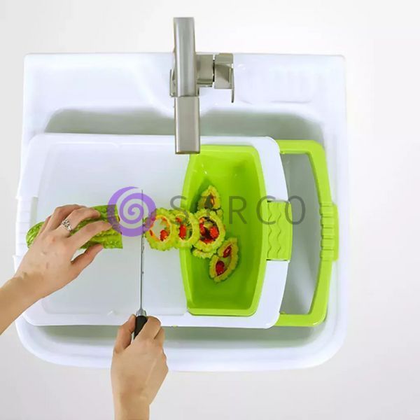 Кухонная разделочная доска на раковину Dish washing 3в1 (212) 10k10p024 фото
