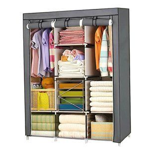 Большой каркасный шкаф, тканевый шкаф Storage Wardrobe 88130 Серый (N-14) 01k04p121v1 фото