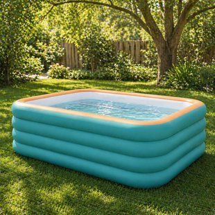 Дитячий надувний басейн Pool 210х145х56 см/ Прямокутний сімейний басейн для дому та дачі (ARSH/KAR108) 02k12p328 фото